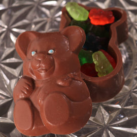 Chocolate Bear Box filled with Gummy Bears