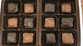Chocolate covered peanut brittle squares